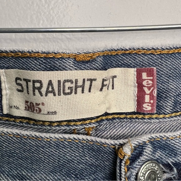 Levi's Mens Straight Fit 505 Jeans 100% Cotton Workwear Sz 36x32 Med Wash Blue - Picture 8 of 12